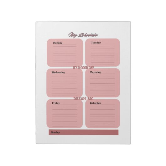 Rosy Blush Planner schema wekelijks Notitieblok (Gedraaid)