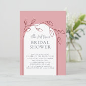 Rosy Blush Script nuptiale douche Invitation (Debout devant)