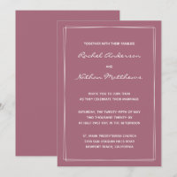 Rosy Brown Mulberry Pink Wedding Invitations