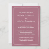 Rosy Brown Mulberry Rose Mariage Invitations (Devant)