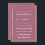 Rosy Brown Mulberry Rose Mariage Invitations<br><div class="desc">Faire-part de mariage contemporaine - CHANGEZ la couleur arrière - plan à n'importe quelle couleur ! Nous montrons beau rose rouget brun rose. Deux bordures rectangle - SUPPRIMEZ-les ou MODIFIEZ la couleur de l'accent rectangles! MODIFIEZ les polices, le texte, la couleur du texte. Utilisez ce modèle pour concevoir vos propres...</div>