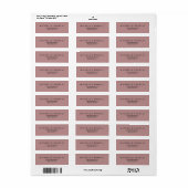 Rosy Brown Professioneel Retour Adres Label (Full Sheet)