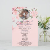 Rosy Chic Photo Programme de mariage personnalisé (Debout devant)