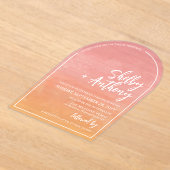 Rosy Dawn Arch Lijst bruiloft Acryl Uitnodigingen (Laagn)