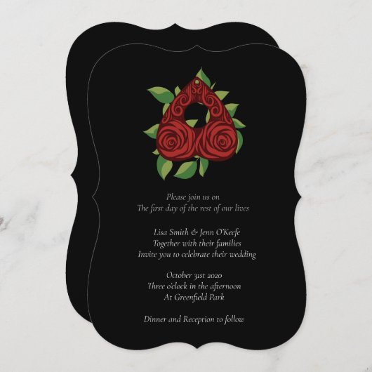 Rosy Divination Witchy Wedding Invitations (Devant / Derrière)