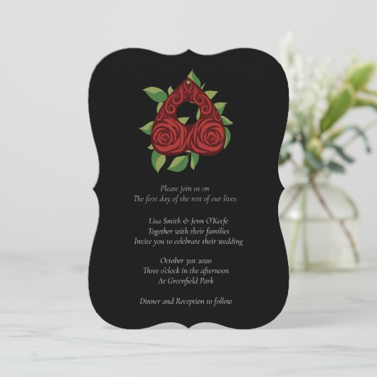 Rosy Divination Witchy Wedding Invitations (Debout devant)