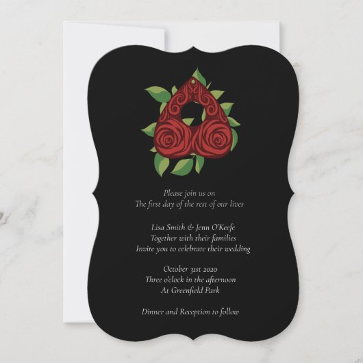 Rosy Divination Witchy Wedding Invitations Kaart (Voorkant)