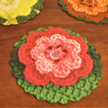 Rosy Flower Crochet Print Fancy herbruikbaar