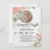 Rosy Flowers Chic Retraite Party Invitation (Devant)