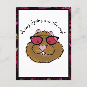 Rosy Glasses Optimistische Groundhog Feestdagenkaart