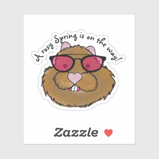 Rosy Glasses Optimistische Groundhog Sticker (Vel)