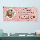 Rosy Gold Glitter Elegant Retirement Party Spandoek (Beurs)