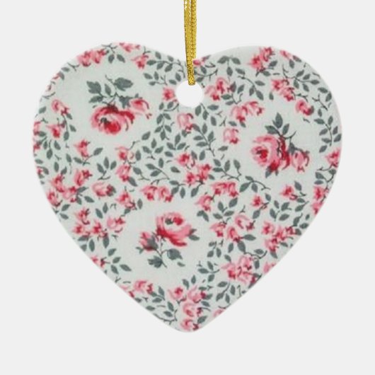 Rosy Heart Keramisch Ornament (Voorkant)