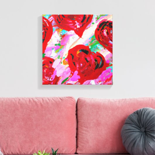 Rosy Hearts Canvas Afdruk (Insitu (Woonkamer))