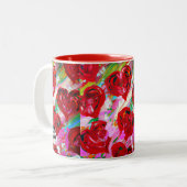 Rosy Hearts Tweekleurige Koffiemok (Voorkant links)