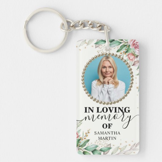 Rosy in Loving Memory Gift Sleutelhanger (Voorkant)