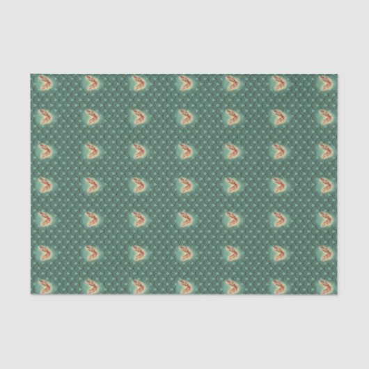 Rosy Maple Moth geometrisch blauwgroen weefselpapi Tissuepapier (Voorkant)