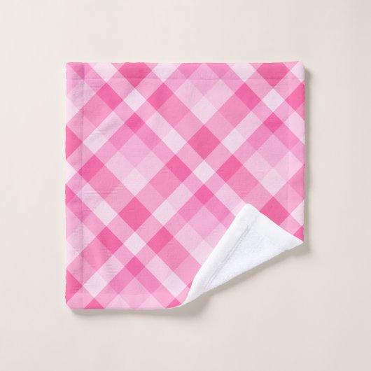 Rosy mignon Motif rose plaid (Gant de toilette)