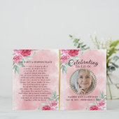 Rosy Modern Celebration of Life Programme (Staand voorkant)