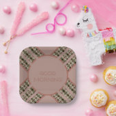 Rosy Pink Patterned Papieren Bordje (Feest)