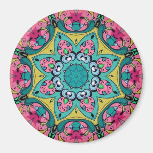 Rosy Reflections  Mandala Magnet
