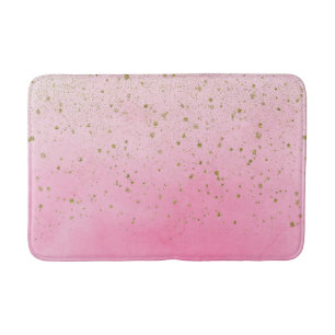 Rosy Roos Roze & Gold Glitter Glam Sparkly Chic Badmat