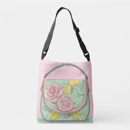 Rosy Sunshine AI art Crossbody Tas (Achterkant)