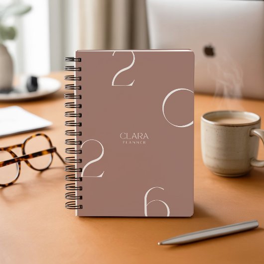 Rosy Taupe Minimalist 2026 Planner