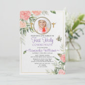 Rosy Waterverf Blush Floral First Community Kaart (Staand voorkant)