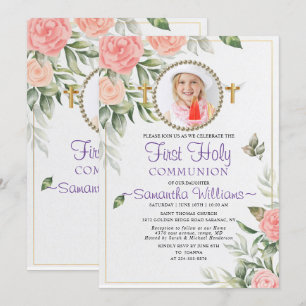 Rosy Waterverf Blush Floral First Community Kaart