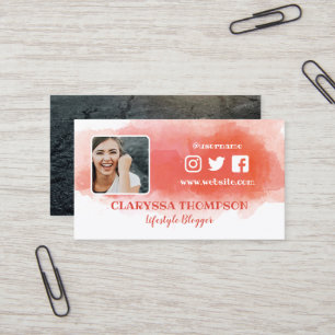 Rosy Waterverf Splash Foto Sociale Media Visitekaartje