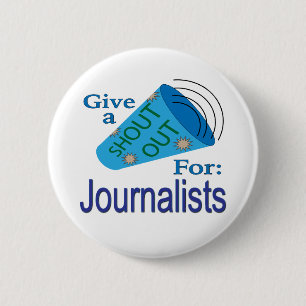 Rot op voor journalisten ronde button 5,7 cm