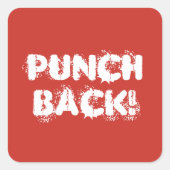 Rot op! Wit op rood Vierkante Sticker (Voorkant)