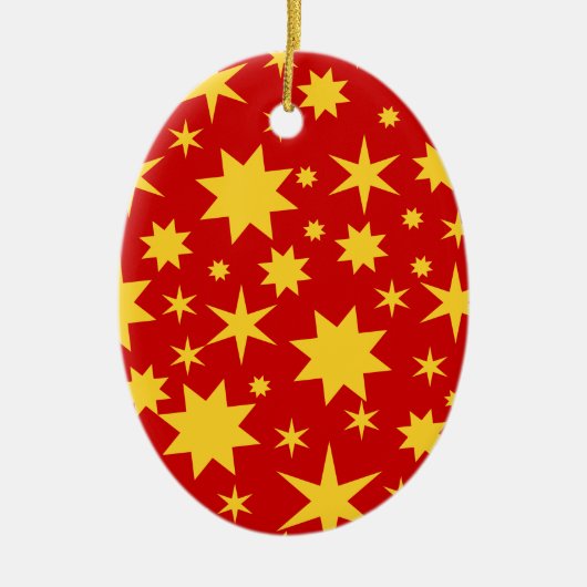Rot und Gold Keramisch Ornament (Voorkant)