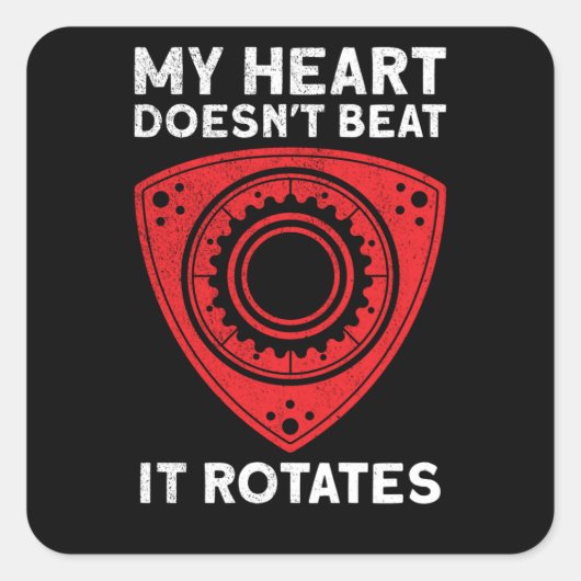 Rotary Engine Revolutions Car Tuning Car Workshop Vierkante Sticker (Voorkant)