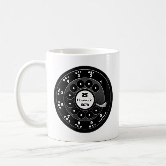 Rotary Phone Dial - Custom 921 Koffiemok (Links)