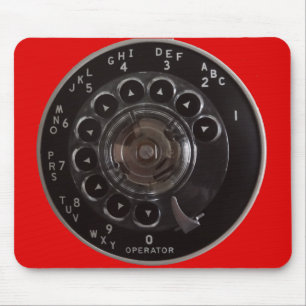  Rotary Phone Dial Mousepad (rood) Muismat