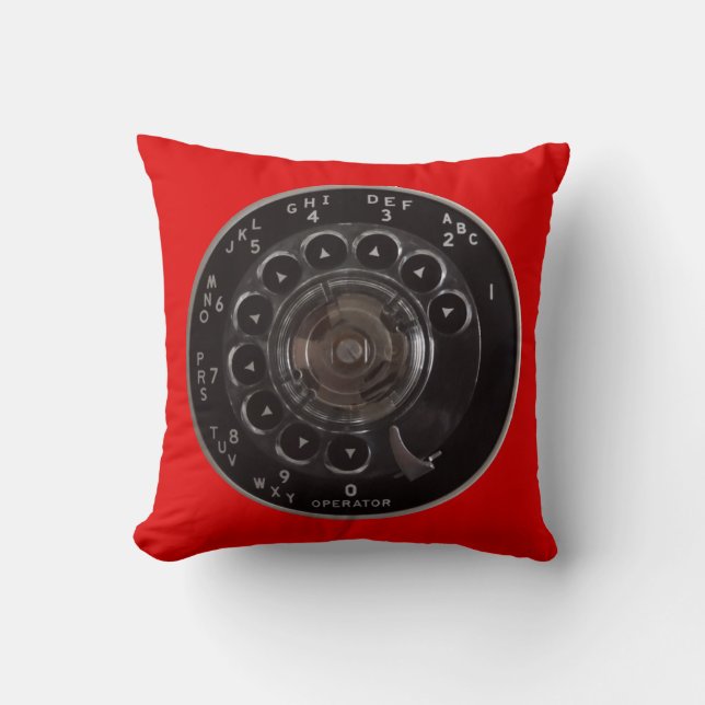  Rotary Phone Dial Pillow (Red) Kussen (Voorkant)