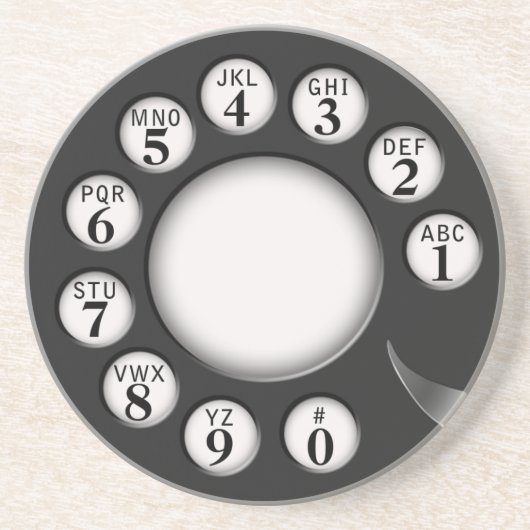  Rotary Phone Dial Zandsteen Onderzetter (Voorkant)