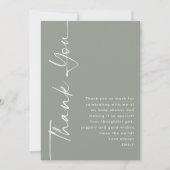 Rotated Calligraphy Sage Baby shower Dank u Kaart (Voorkant)
