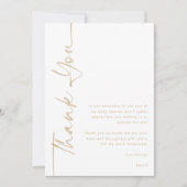 Rotated Gold Script Photo Baby shower dank u Kaart (Voorkant)