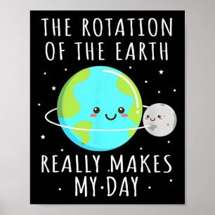 Rotatie van de aarde maakt mijn dag grappig wetens poster