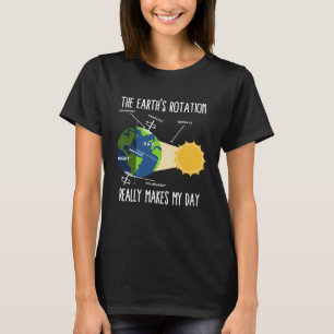 Rotatie van de aarde maakt mijn dag wetenschapsler t-shirt
