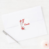 rote Blüten Ronde Sticker (Envelop)
