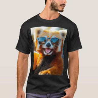Roter Panda mit cooler Sonnenbrille T-shirt