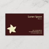 Roterend stersymbool - donkerbruin visitekaartje (Achterkant)