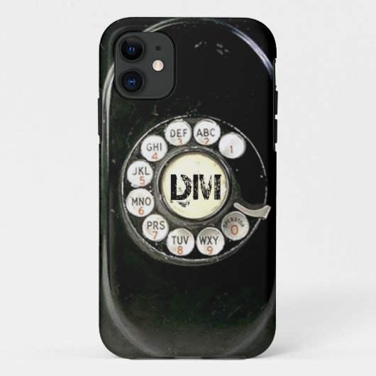 roterende bakkeliettelefoon, voeg initialen toe Case-Mate iPhone case (Achterkant)