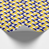 Roterende cirkels - Amberkleurig en Donkerblauw Cadeaupapier (Hoek)