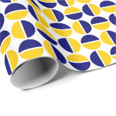 Roterende cirkels - Amberkleurig en Donkerblauw Cadeaupapier (Rol Hoek)