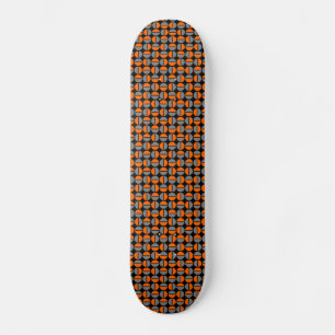 Roterende cirkels - Oranje en grijs op zwart Skateboard
